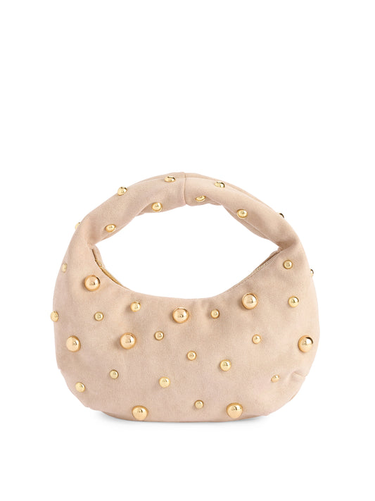 Shiraleah Sophia Studded Top Handle Bag in Bone, front view