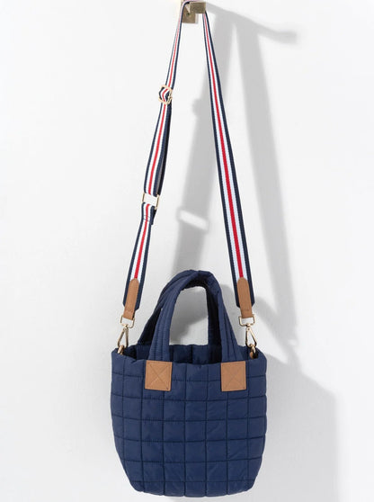 Navy Ezra Mini Tote Cross-Body