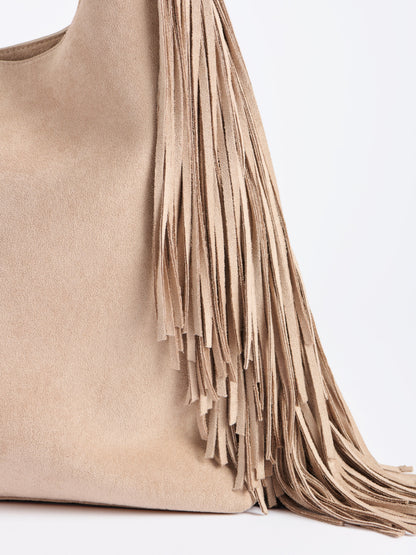 Shiraleah Janis Fringe Hobo Bag in Clay lifestyle