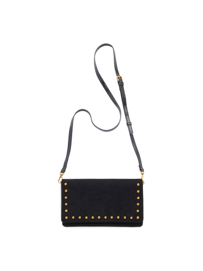 Shiraleah Lennon Studded Crossbody Wristlet in Black, front view