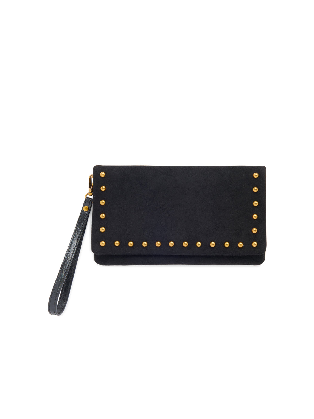 Black studded convertible crossbody wristlet, alternate view