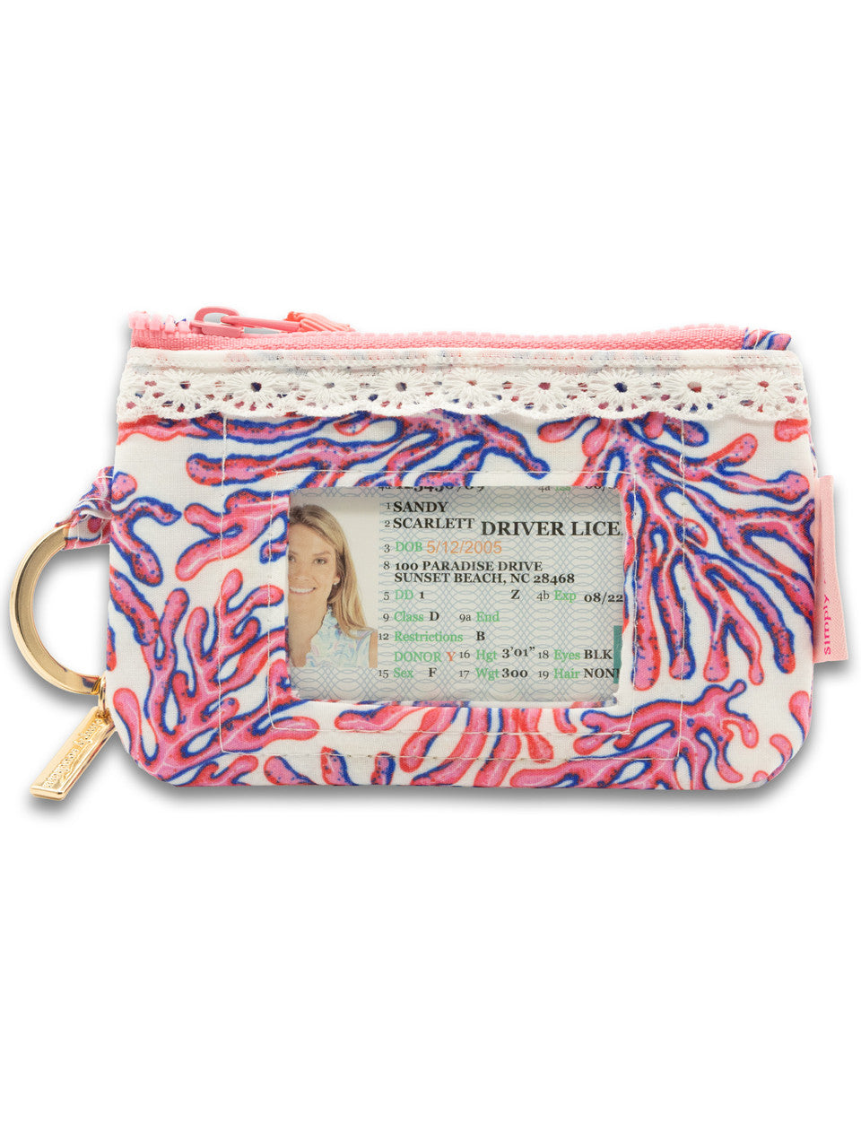 Simply Southern Coral ID Wristlet