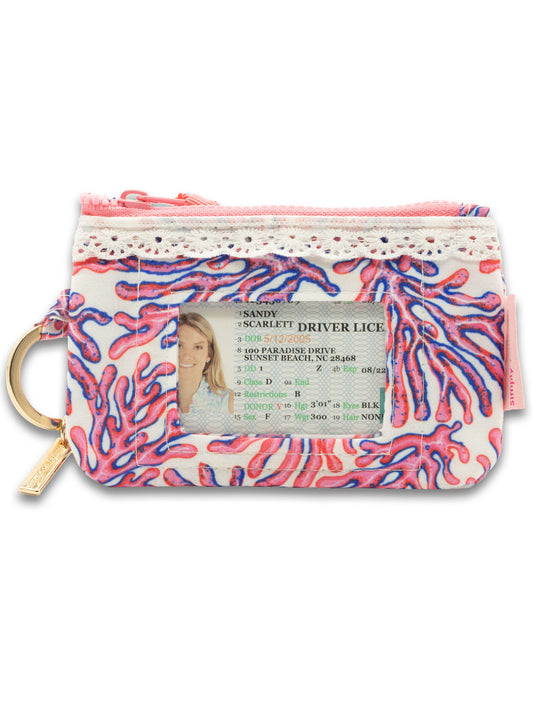 Simply Southern Coral ID Wristlet