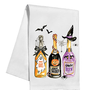Halloween Champagne Bottles Kitchen Towel