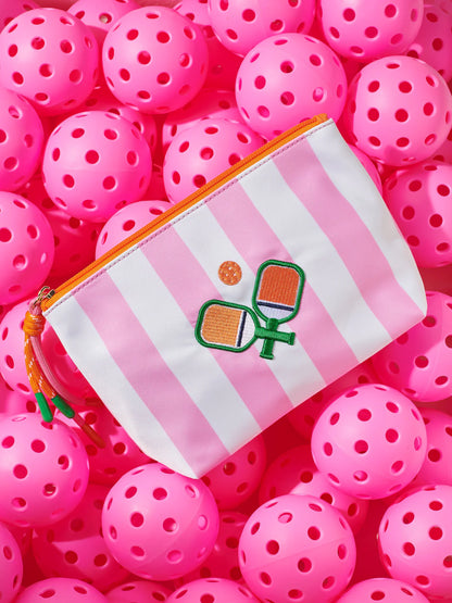 Multi Stripe Paddles Medium Zip Pouch