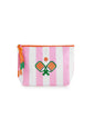 Multi Stripe Paddles Medium Zip Pouch
