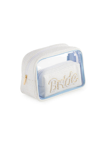 White "Bride" Set Of 2 Cosmetic Cases
