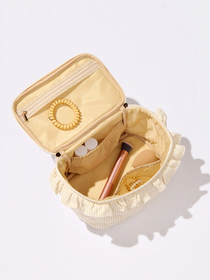 Beige Ruffle Cosmetic Case
