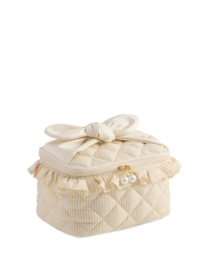 Beige Ruffle Cosmetic Case