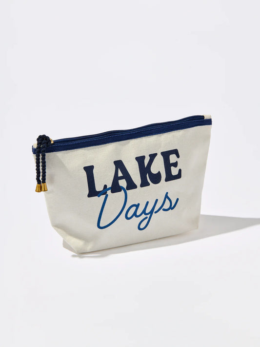 "Lake Days" Zip Pouch, Ivory