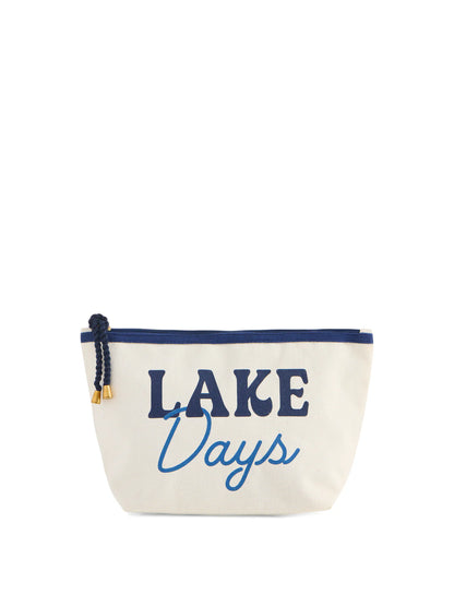 "Lake Days" Zip Pouch, Ivory