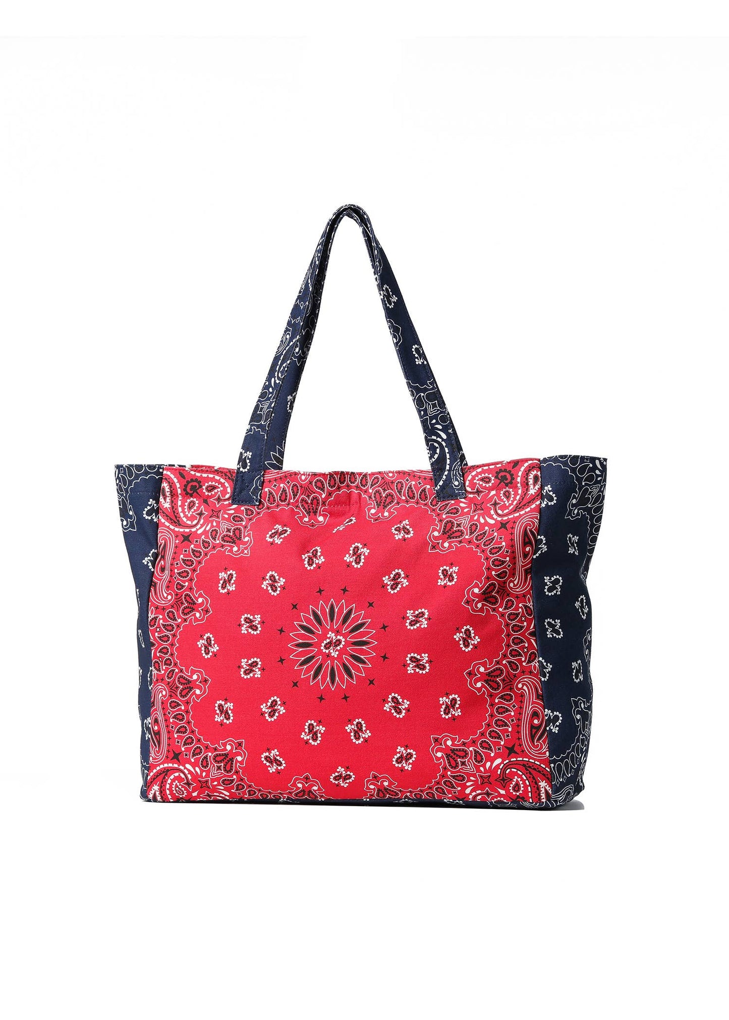 Bailey Red/Navy Bandana Print Canvas Tote
