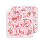 Happy Valentine's Day Handpainted Floral Bouquets Paper Coaster