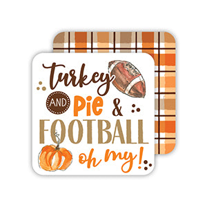 Turkey and Pie & Football Oh My Paper Coaster