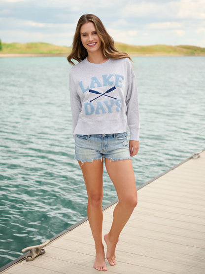Grey "Lake Days" Relaxed Sweatshirt