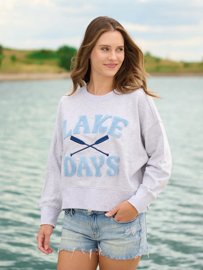 Grey "Lake Days" Relaxed Sweatshirt