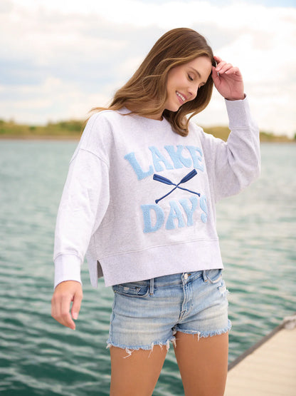 Grey "Lake Days" Relaxed Sweatshirt