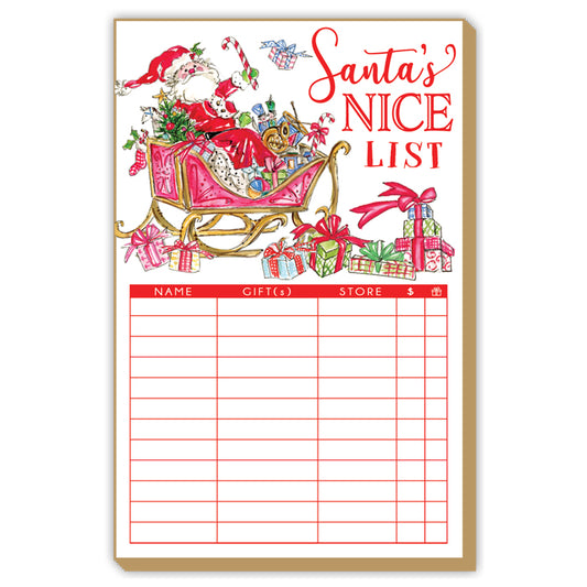 Handpainted Santa's Nice List Luxe Large Notepad