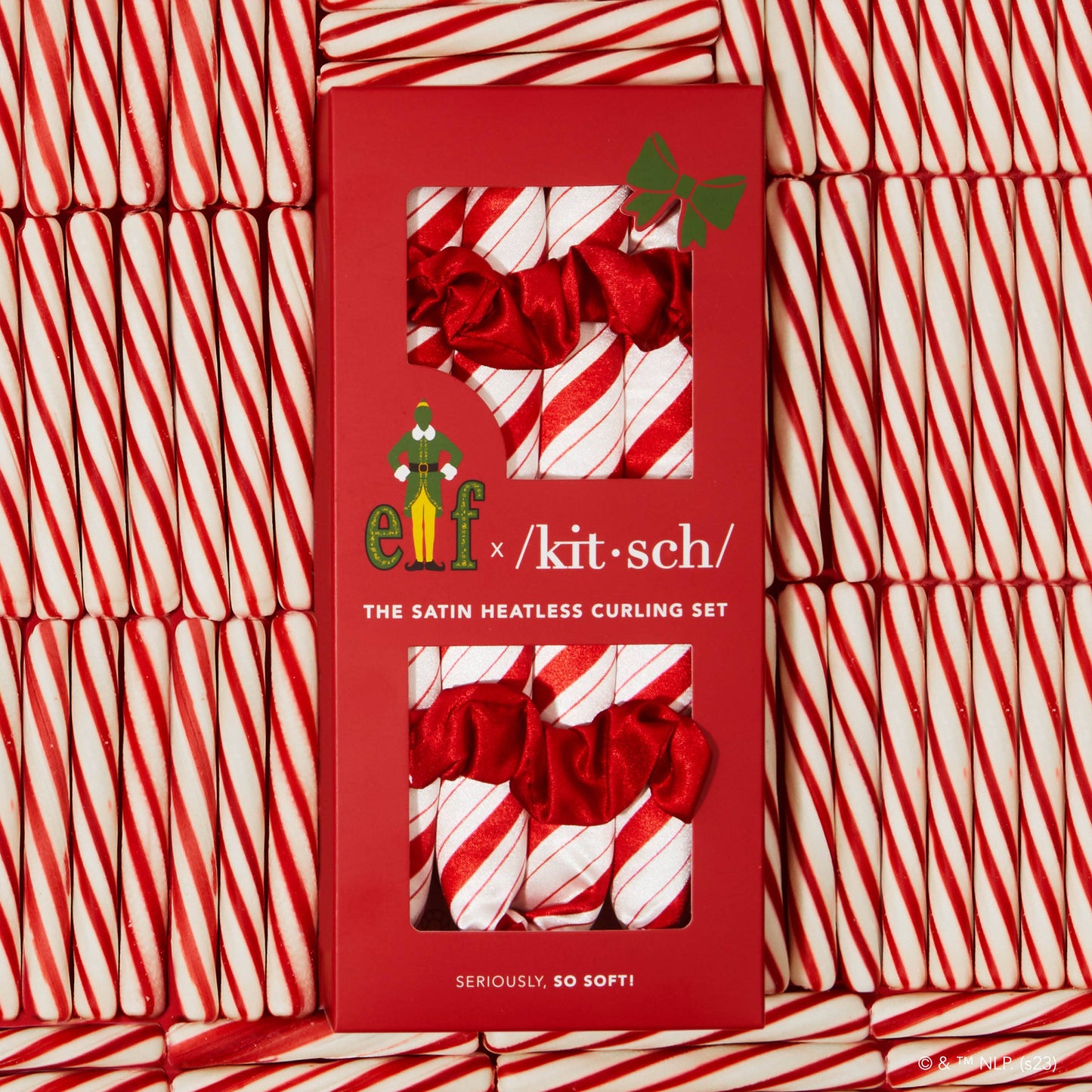 Candy Cane, elf x kitsch Satin Heatless Set