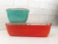 S/2, Vintage Jeannette Refrigerator Dishes w/ Ruffed Rims