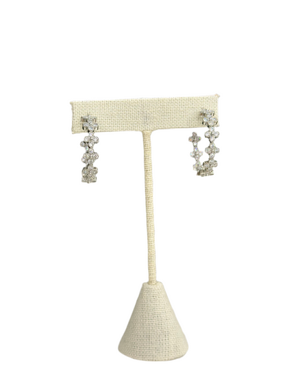 Silver Flower Hoop Earrings
