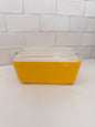 Vintage Pyrex 502 Yellow Refrigerator Dish w/ Lid