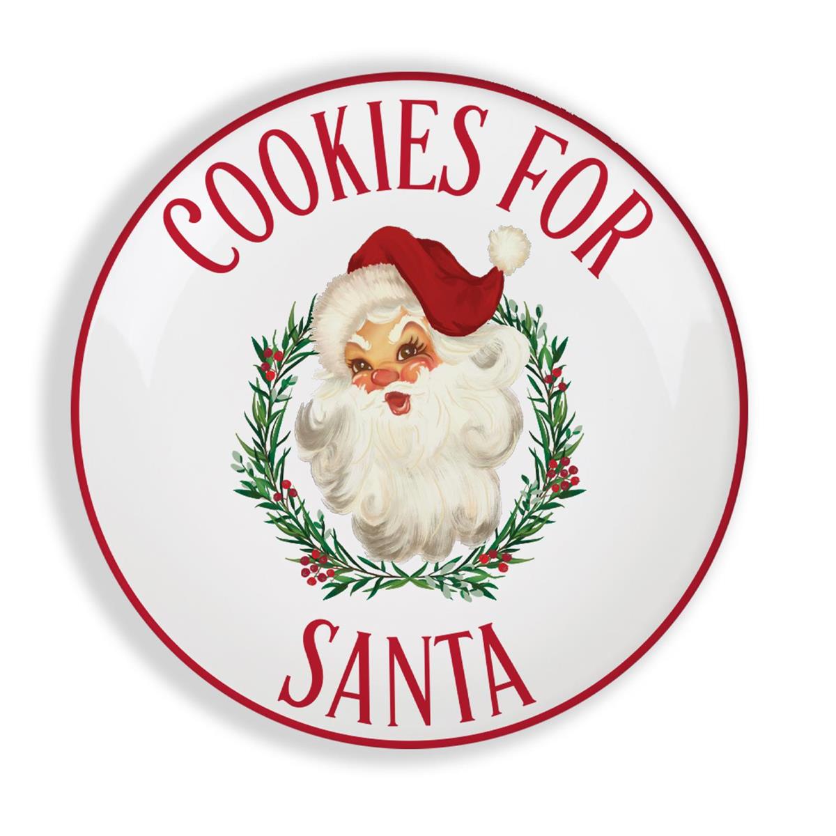 Platter Round Cookies with Santa