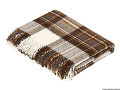 Tartan Plaid Merino Lambswool Throw Blankets, Made in UK