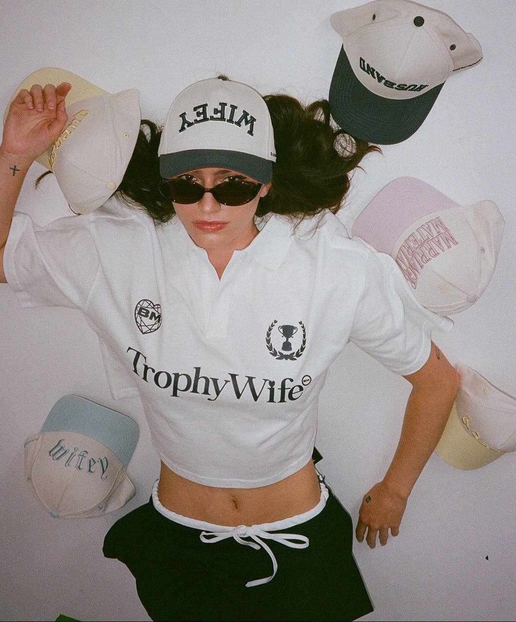 Wifey Collegiate Trucker Hat, Cream/Navy