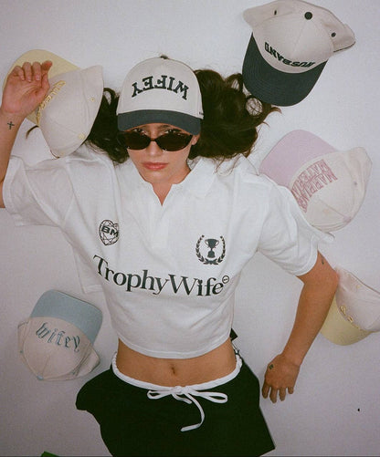 Wifey Collegiate Trucker Hat, Cream/Navy