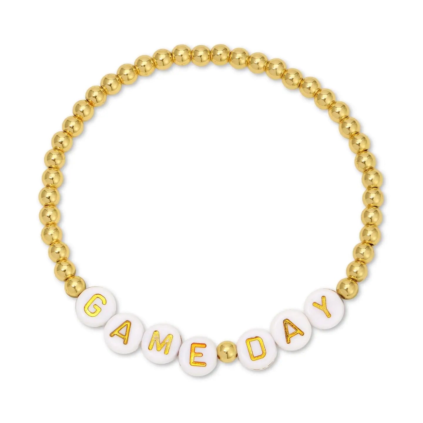 GAME DAY 4mm Gold Beaded Bracelet