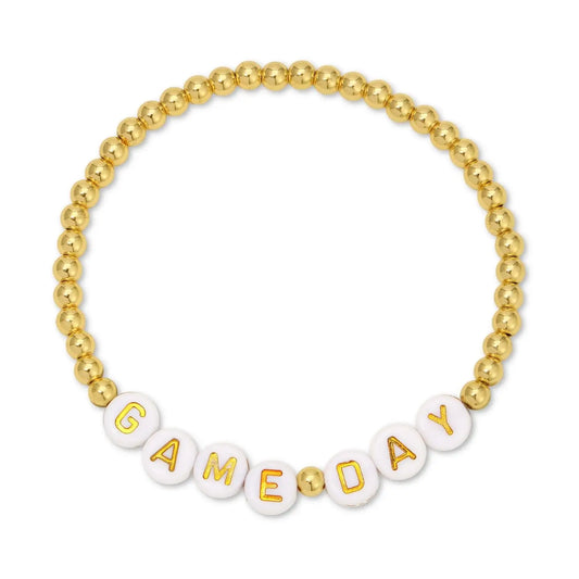GAME DAY 4mm Gold Beaded Bracelet