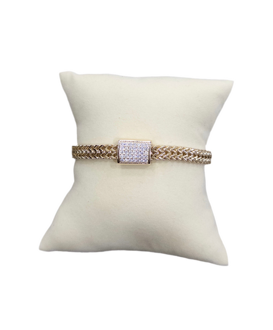 Gold CZ Magnet Lock Bracelet