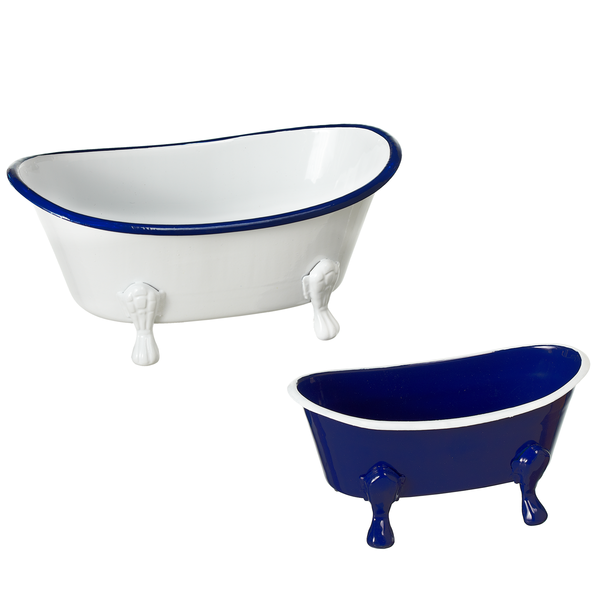 Blue & White Enamel Mini Bathtub (2 pc. set)