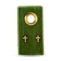 Gold Petite Dot Cross Studs On Velvet Tag
