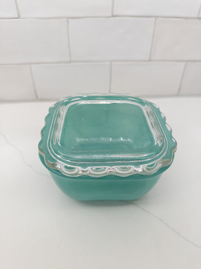 S/2, Vintage Jeannette Refrigerator Dishes w/ Ruffed Rims