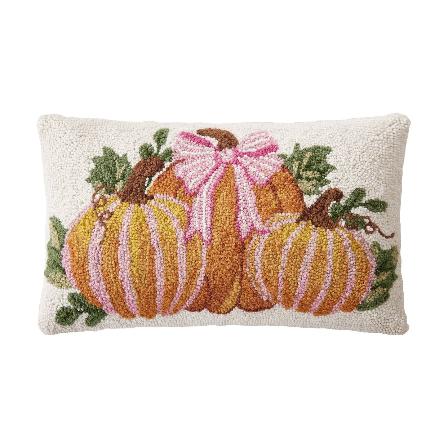 Pink Stripe Pumpkin Trio Hook Pillow