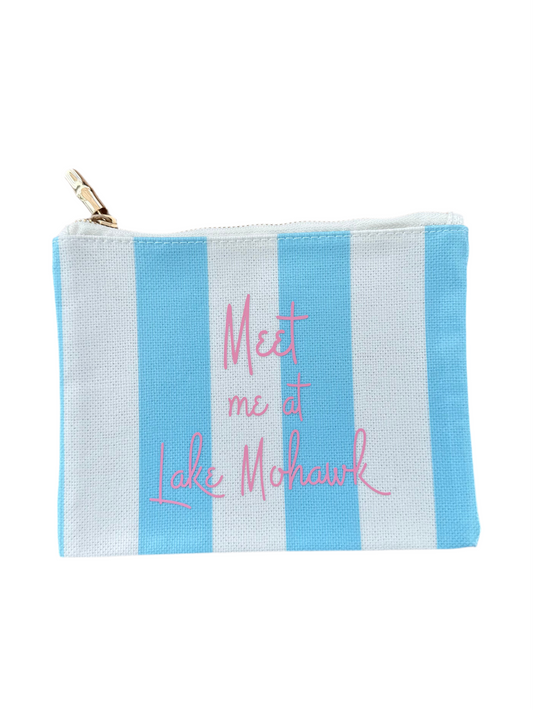 Meet Me at Lake Mohawk Coated Blue Flat Zip