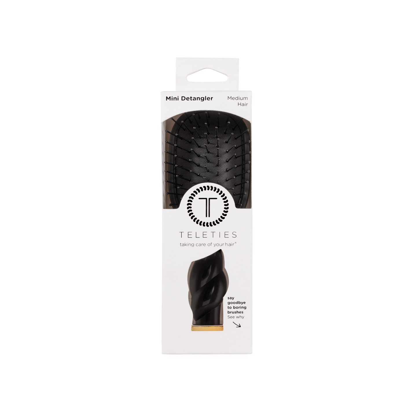 Mini Medium Detangler Brush - Jet Black