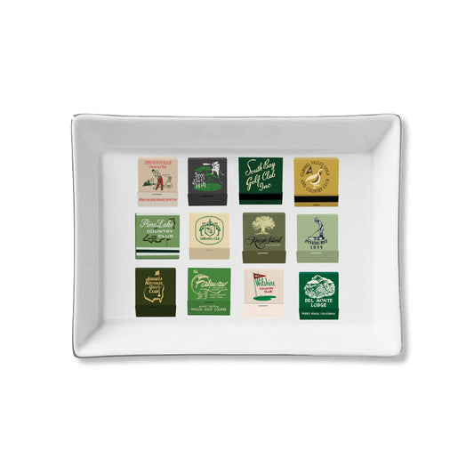 Golf Country Club Matchbooks Ceramic Tray