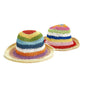 Rainbow Striped Paper Hand Crochet Bucket Hat