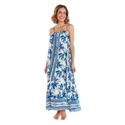 Blue and White Maxi Dress