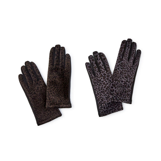 Leopard Print Super Soft Micro Suede Glove with Plush Lining and Touchscreen Fingertip