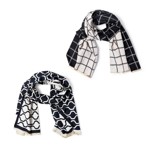 Black and White Scarves