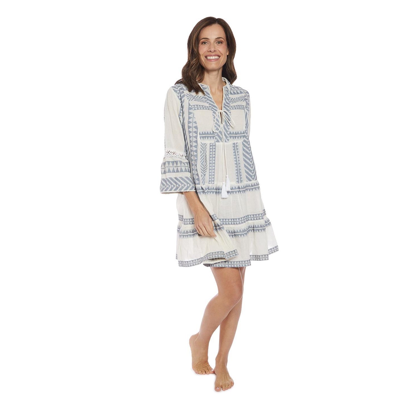 Blue and White Relaxed Fit Dress