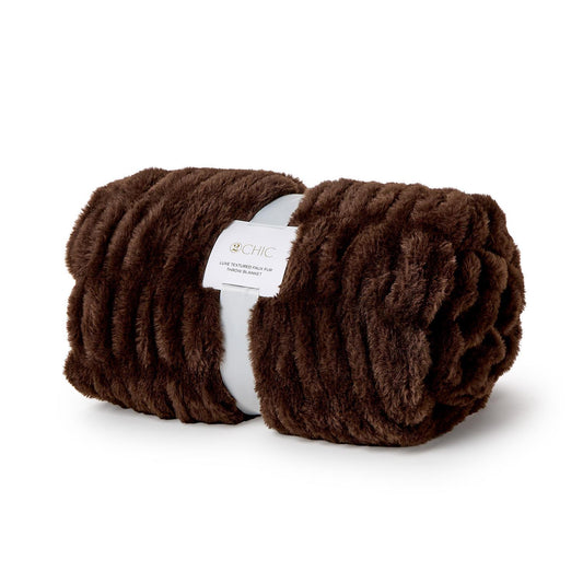 Brown Faux Fur Throw