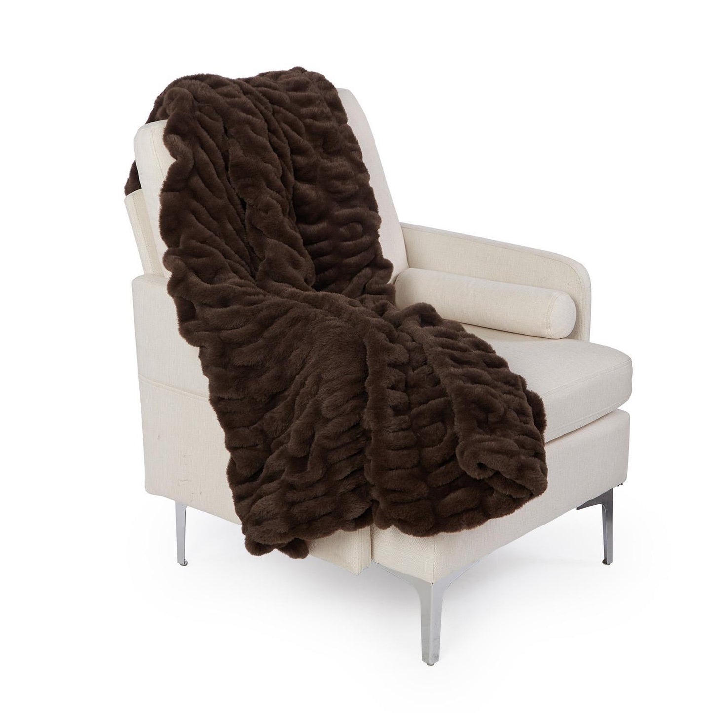 Brown Faux Fur Throw