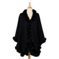 Black Faux Fur Trim Wrap