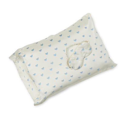 Bow Satin Pillowcase and Eye Mask Set (*Multiple Colors*)