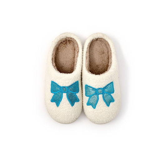 Blue Pink Bow Slipper